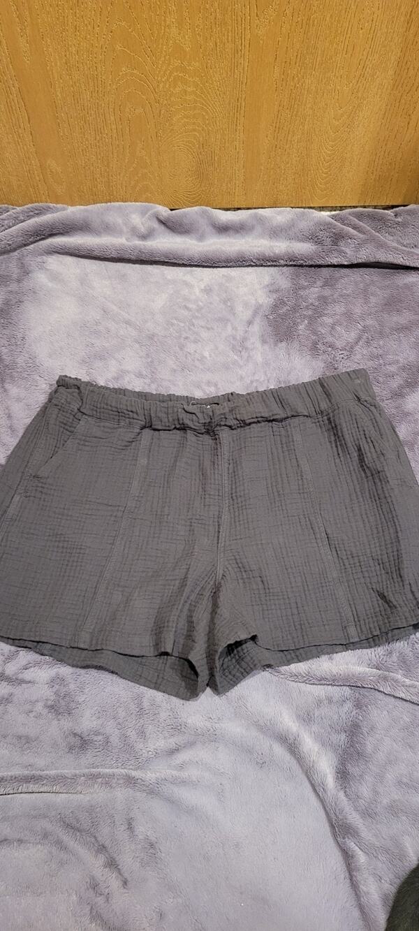 Madewell Shorts Womens 2XL Gray Gauze Airy Easy Pull-On Lightspun Beach Pocket